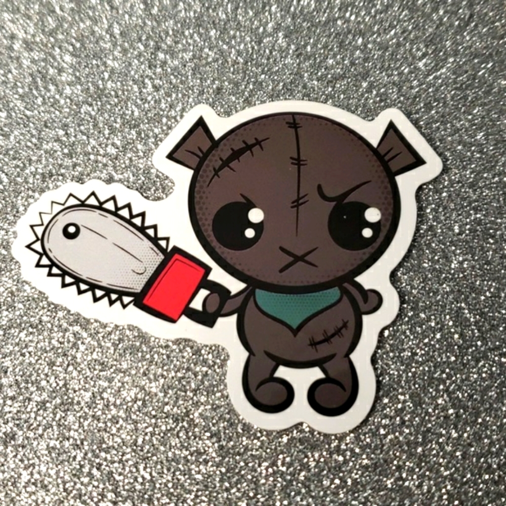 Art GOTHIC PASTEL waterproof sticker teddy bear chainsaw